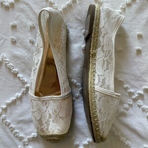 Kohl's White Lace Espadrille Flats